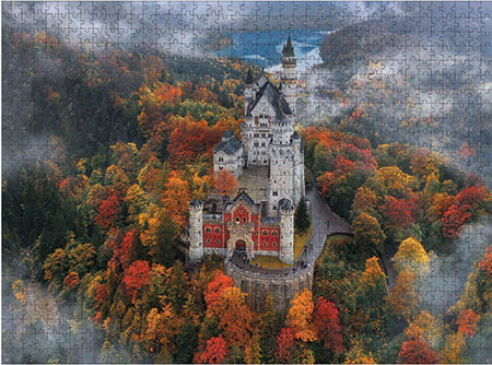 Puzzle Nebel über Schloss Neuschwanstein