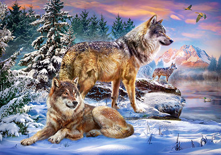 Wölfe im Winterwald
