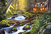Hütte am Wasserfall