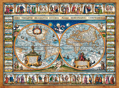 Antike Weltkarte 1639