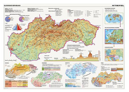 Physische Karte der Slowakei