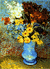 Blumen in blauer Vase, van Gogh