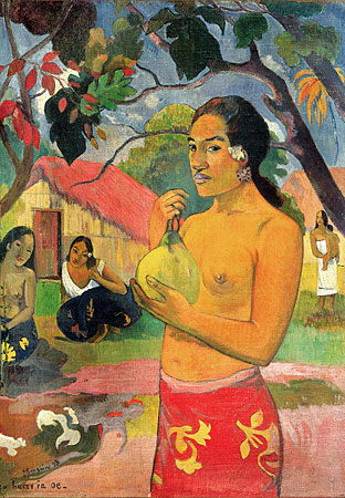 Frau mit einer Frucht in den Händen, Gauguin