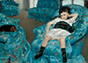 Kleines Mädchen im blauen Sessel, Cassat