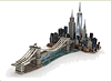 3D Monument aus Holz - Skyline von Manhattan