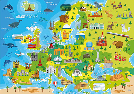 Europakarte für die Kleinsten