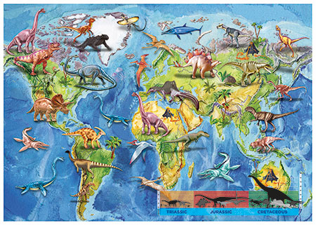 Dinosaurier  Weltkarte für die Kleinsten