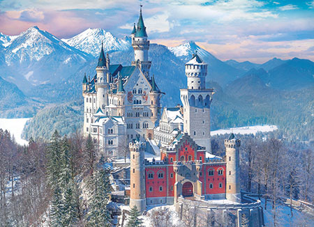 Schloss Neuschwanstein im Winterglanz, Deutschland