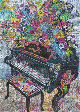 Blühendes Klavier - Quilt Art