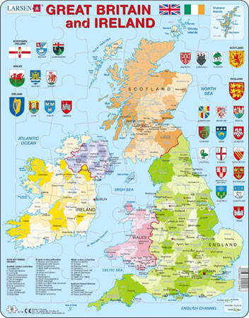 Lernkarte - Großbritannien und Irland (politisch)