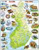 Physische Karte - Finnland mit Tieren