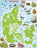Physische Karte - Dänemark mit Tieren