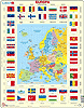 Europakarte und Flaggen