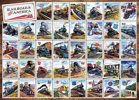 Briefmarken über amerikanische Eisenbahnen