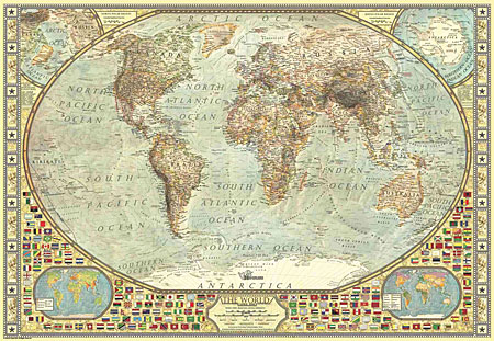 Nostalgische Weltkarte