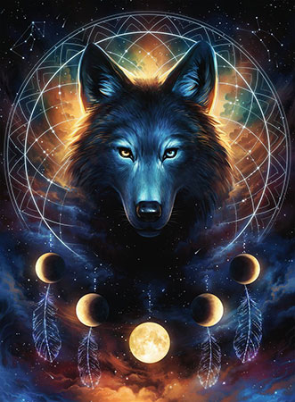 Leuchtender Wolf