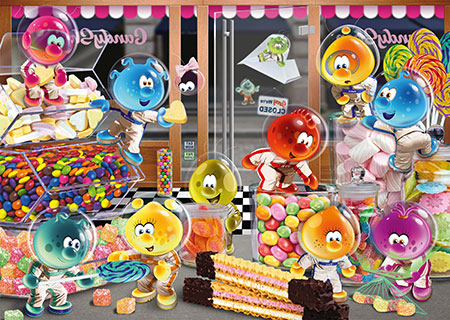 Fröhliches Treffen im Candy Store