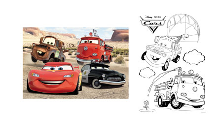 Ausmalpuzzle - Disney Cars 2