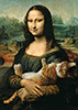 Mona Lisa mit schnurrender Katze