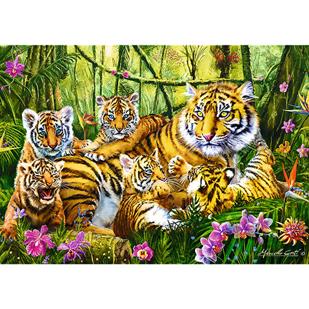 Puzzle Tiger-Familie