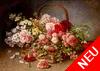 Ein Blumenkorb mit Rosen und Nelken, Buchner