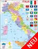 Lernkarte - Italien mit Flaggen (politisch)